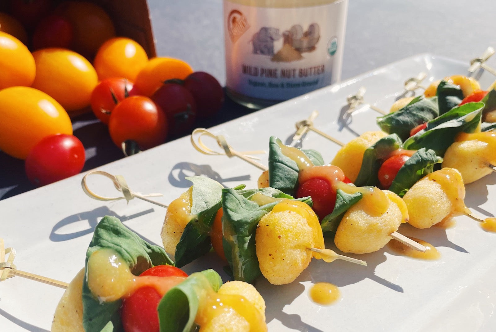 Air Fryer Gnocchi with Pine Nut Butter “Pesto” Drizzle Dastony